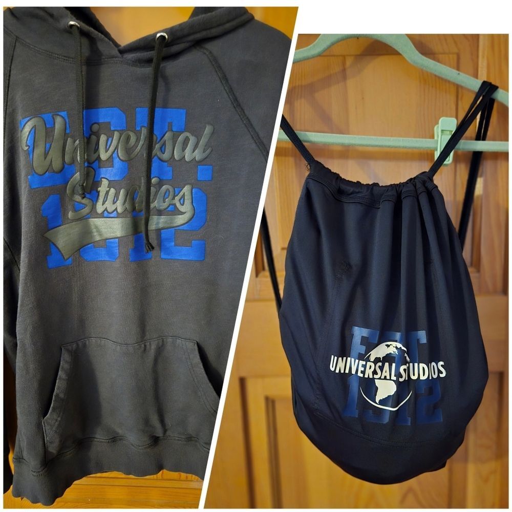 Universal Studios Parks est. 1912 XL black turns into backpack 100% cotton Made